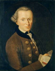 painted portrait of Immanuel Kant, by artist Johann Gottlieb Becker