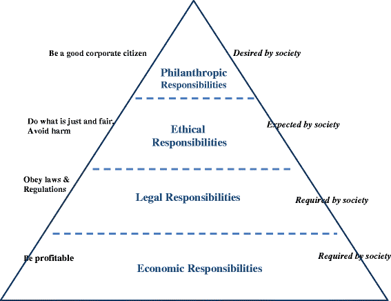 An image showing the pyramid of CSR outlines by Carroll (linked Image Description available)